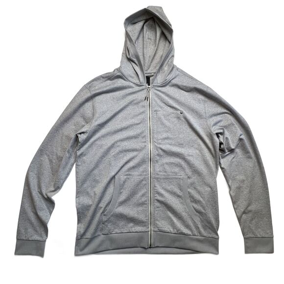 Vuori Men's Large Heather Grey Full Zip Hoodie Hooded Sweatshirt Activewear